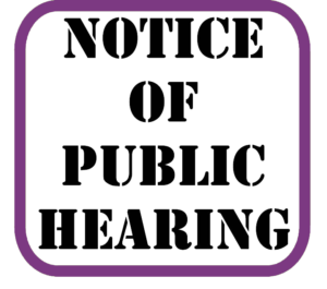 Notice of Public Hearing